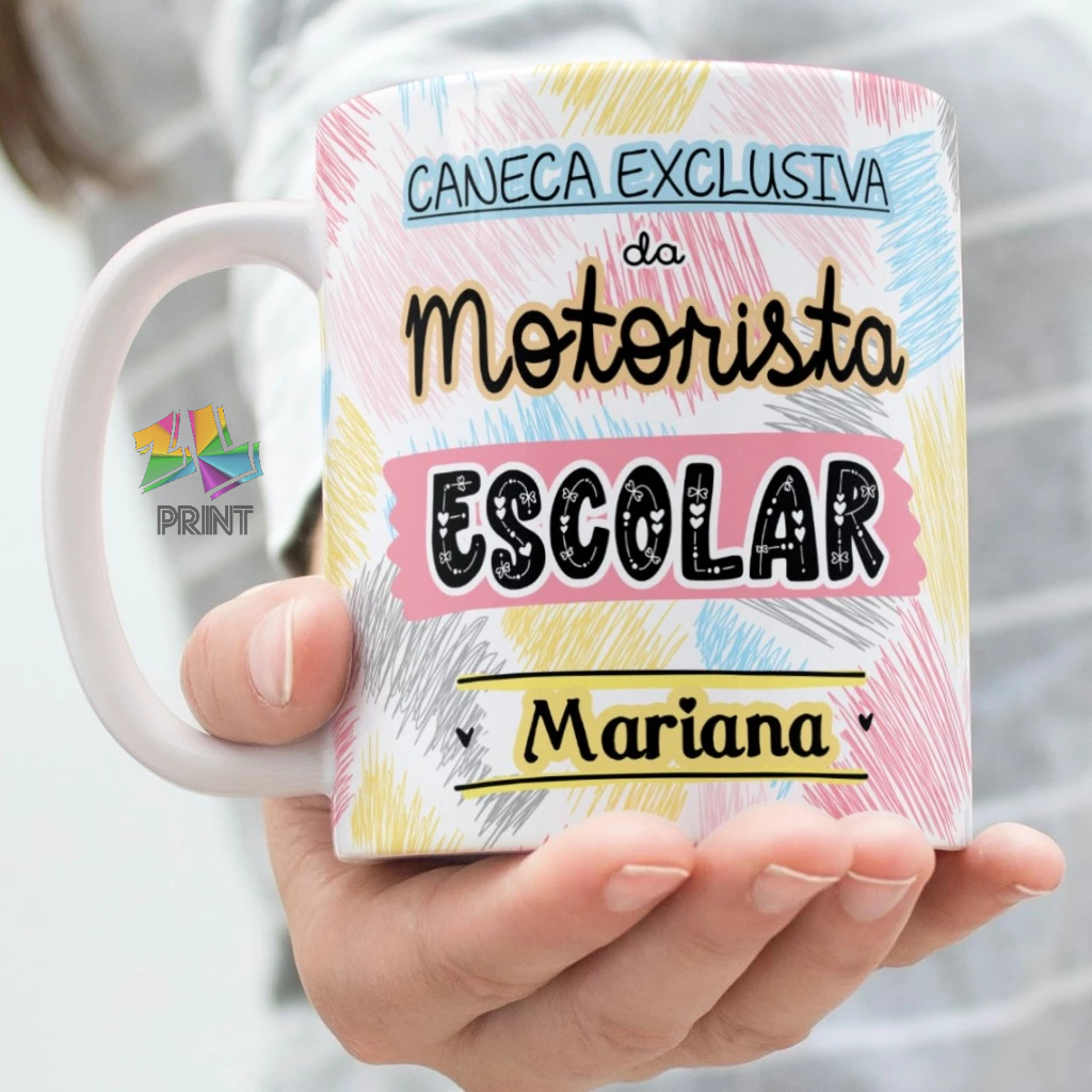 Caneca Porcelana Para MOTORISTA ESCOLAR Personalizada Nome Est 20