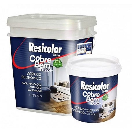 Tinta Para Paredes De Alvenaria Branca Resicolor 18L Cobre Bem Shopee