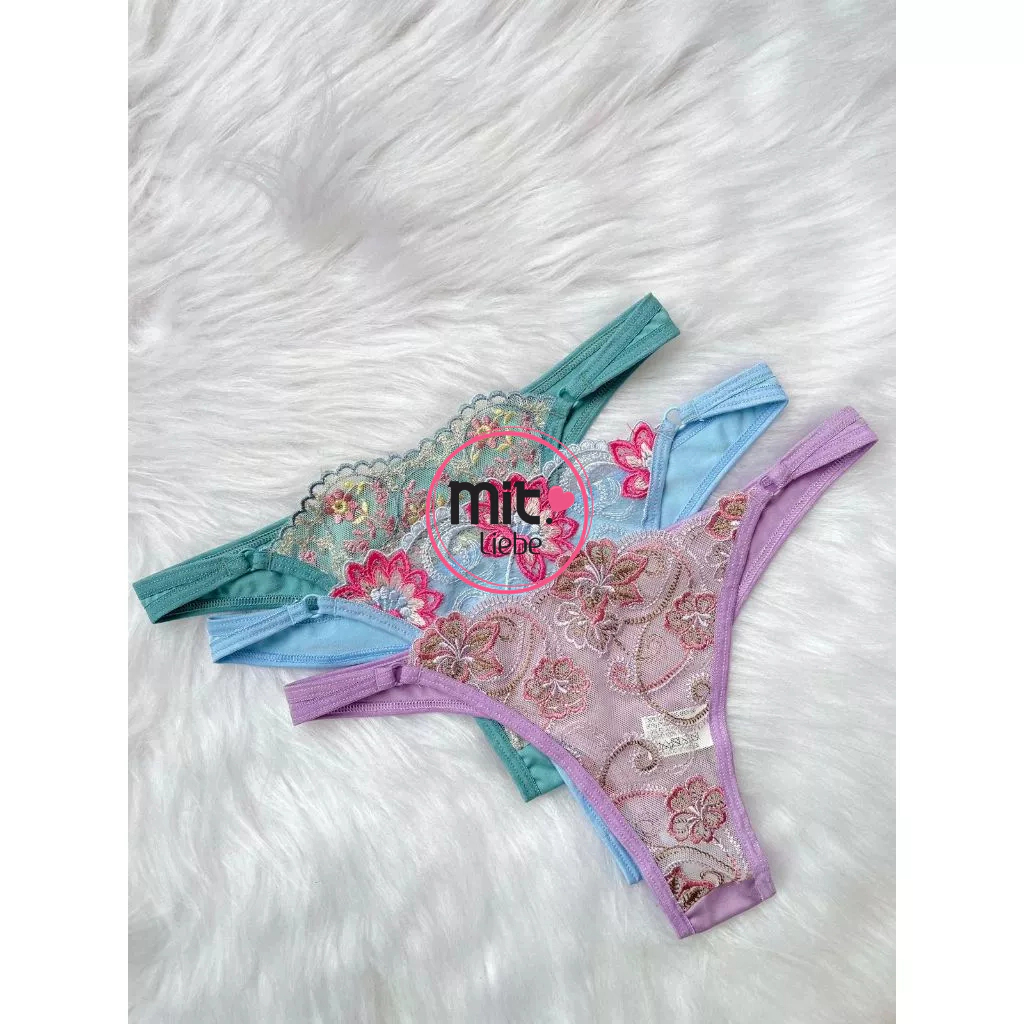 Kit 10 Calcinha Tanga Lingerie Conforto Em Tule Bordado Shopee Brasil