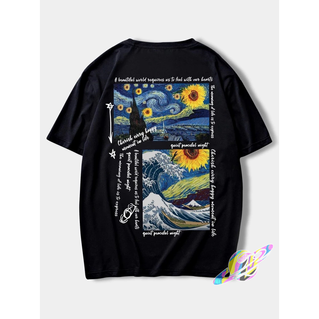 Camiseta Van Gogh Streetwear Skatista Unissex Algod O Lan Amento