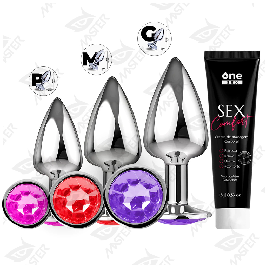 Kit Plug Anal P Plug Anal M Plug Anal G Gel Lubrificante Anal Sex