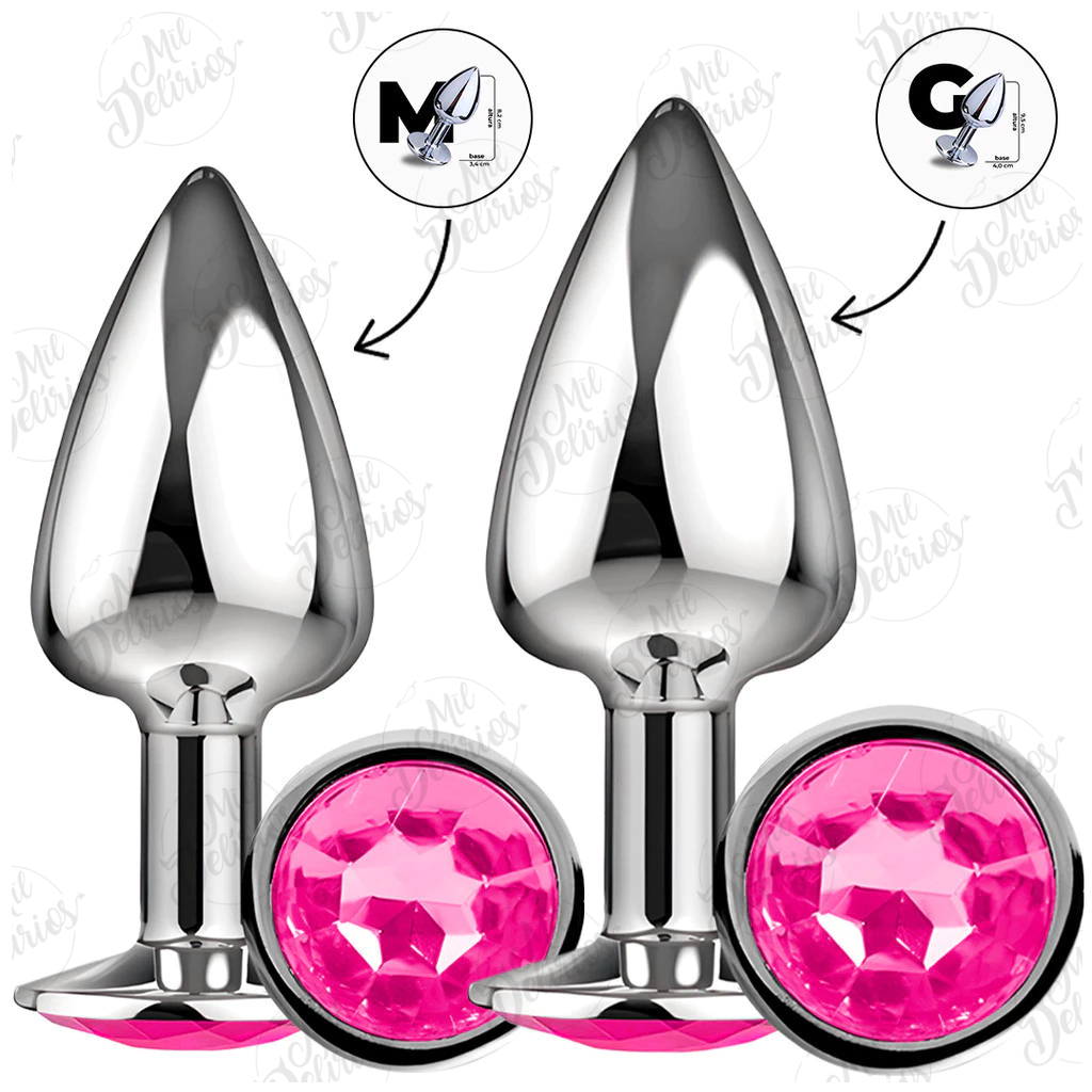 Kit Sex Shop Plug Anal M Plug Anal Tamanho G Jóia Brilhante
