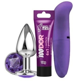 KIT SEX SHOP Produtos Vibrador Feminino Plug Anal Gel Lubrificante