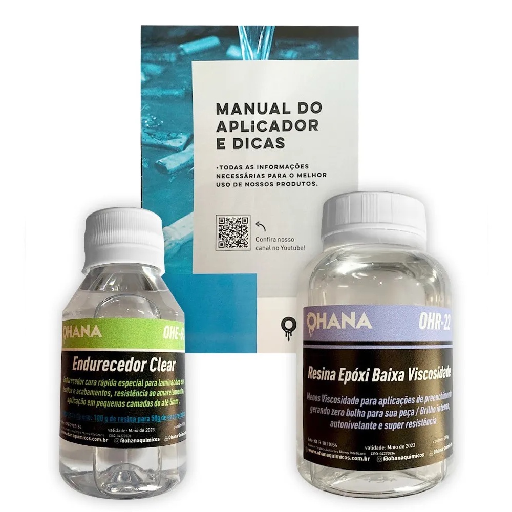 Resina Epoxi Ohana Baixa Viscosidade C Endurecedor Kit 300g Shopee