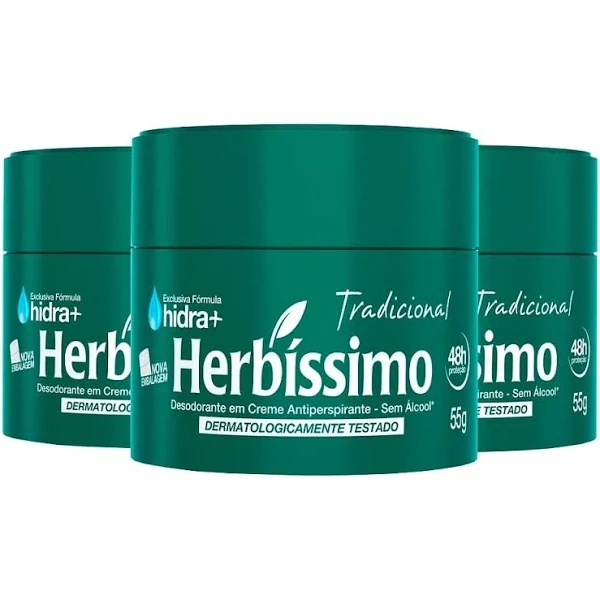 Kit C Creme Desodorante Antitranspirante Herb Ssimo Tradicional