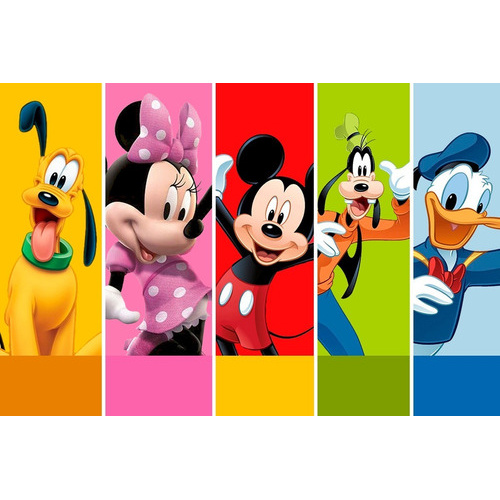 Poster Painel Festa Gibi Turma Do Mickey Minnie Coloridos Shopee Brasil