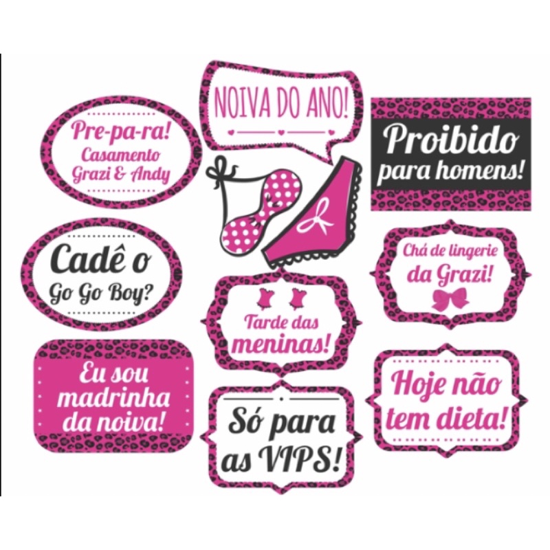 10 plaquinhas chá de lingerie Shopee Brasil