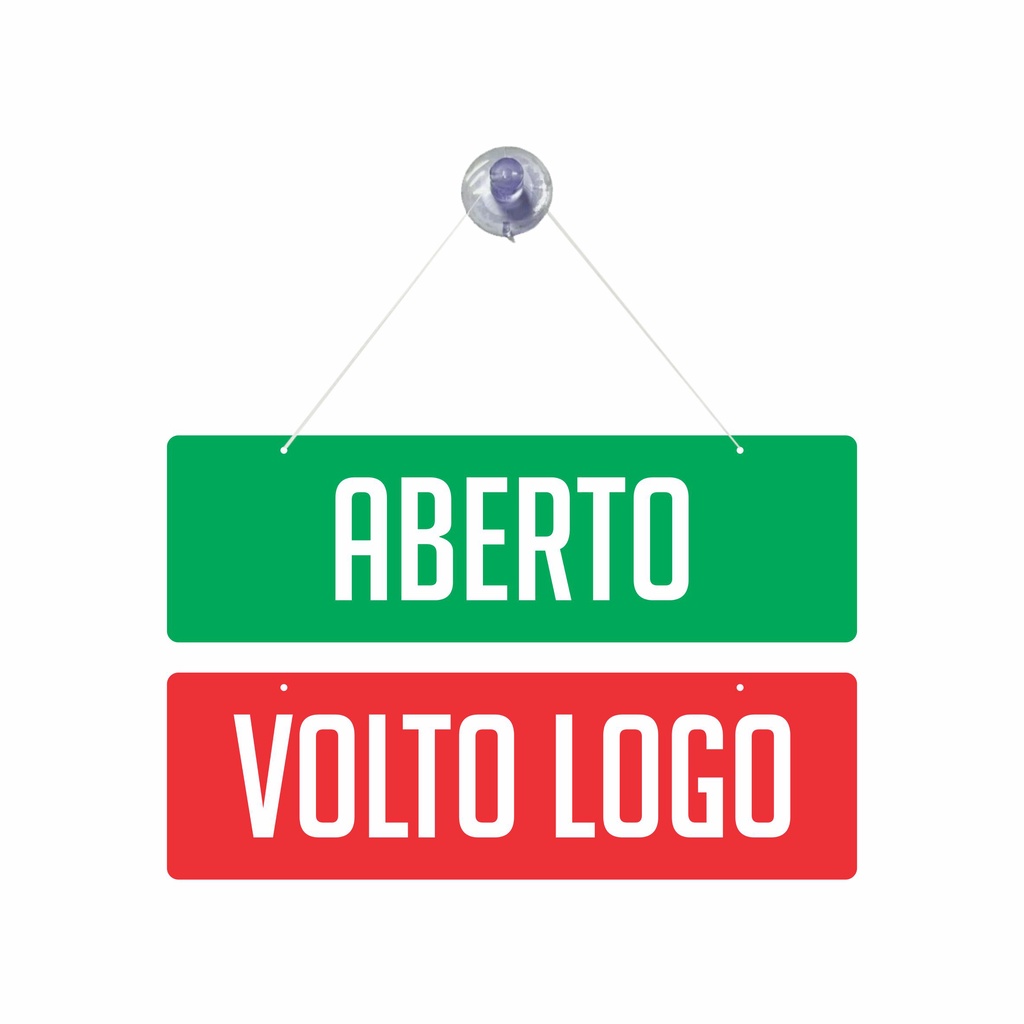 Placa Aberto Volto Logo Ventosa Para Loja Verde Vermelha Shopee