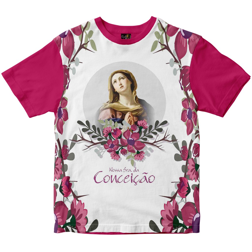 Camiseta Nossa Senhora da Conceição Rainha do Brasil Rosa Shopee Brasil