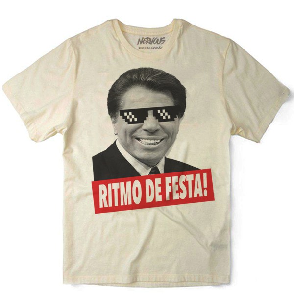 Camiseta Algodao Silvio Santos Ritmo De Festa Memes Engra Ada Divertida