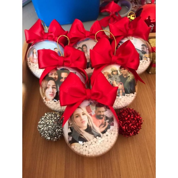 Bola De Natal Personalizada Foto Unidades Brinde Shopee Brasil