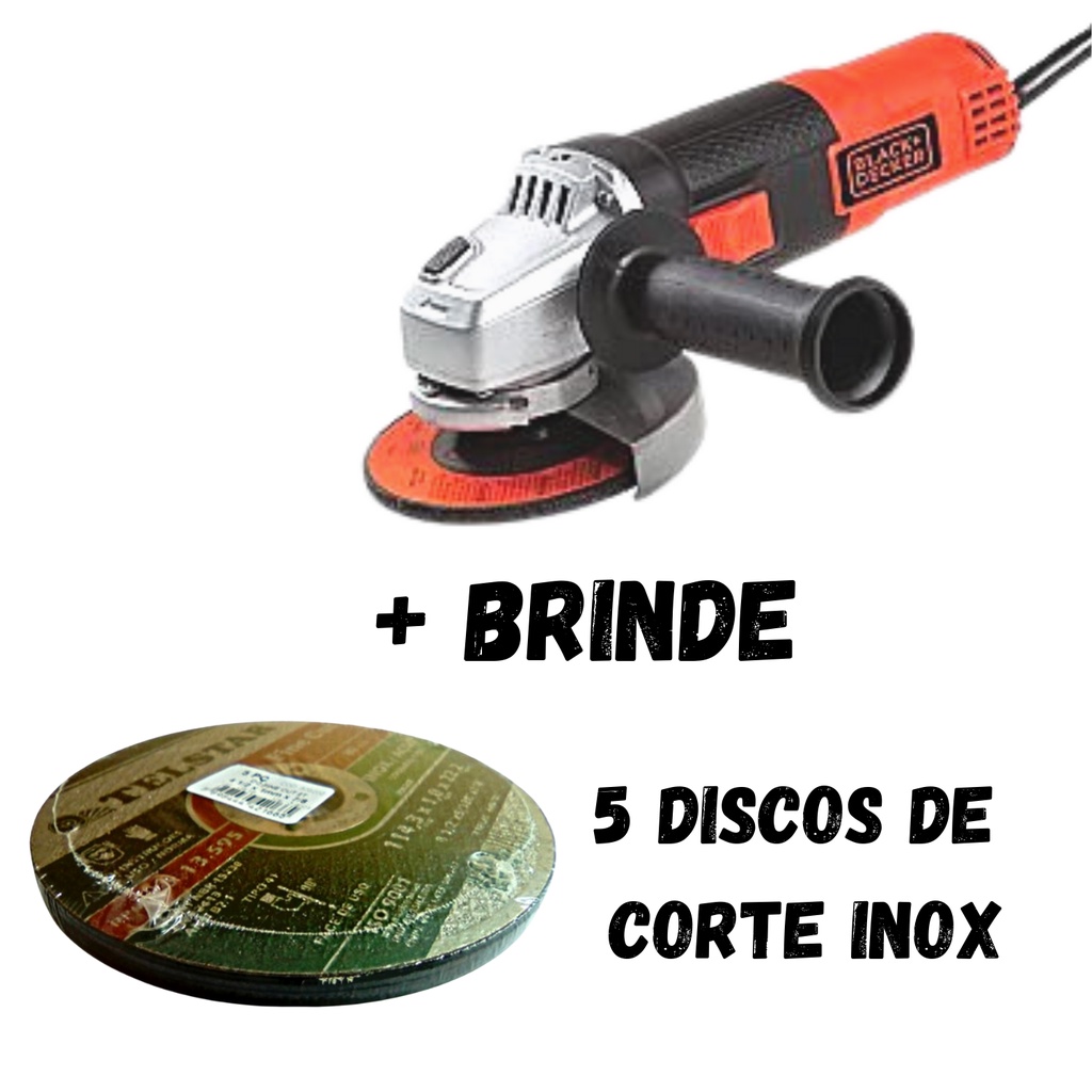 Esmerilhadeira Lixadeira Angular W Black Decker G Brinde