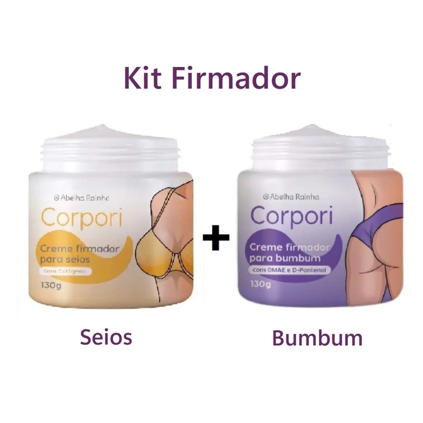 Kit Creme Firmador Seios Creme Firmador Bumbum Corpori Abelha Rainha