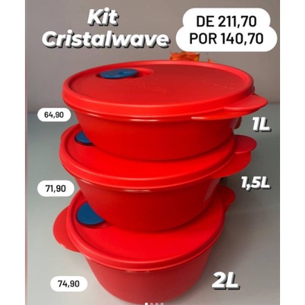 Kit Cristalwave 3 peças Linha para Micro ondas Shopee Brasil