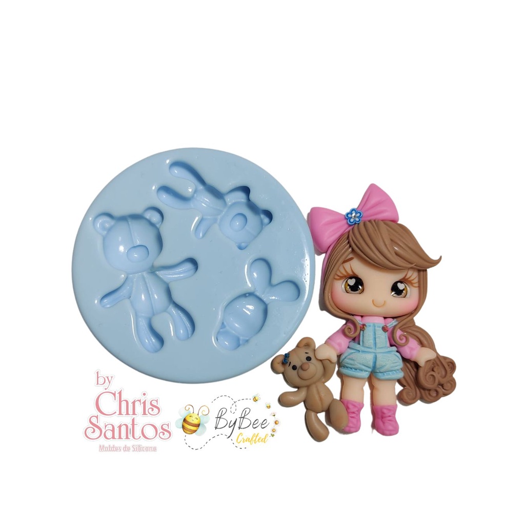 Molde De Silicone Ursinho E Coelhinho By Bee Cute Shopee Brasil