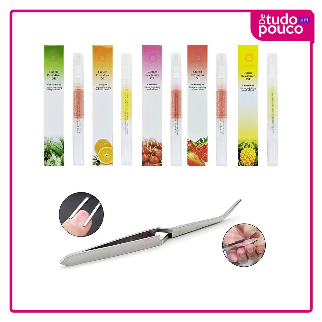 Kit 5 Óleo Hidratante de Cutícula Tratamento Revitalizante Caneta