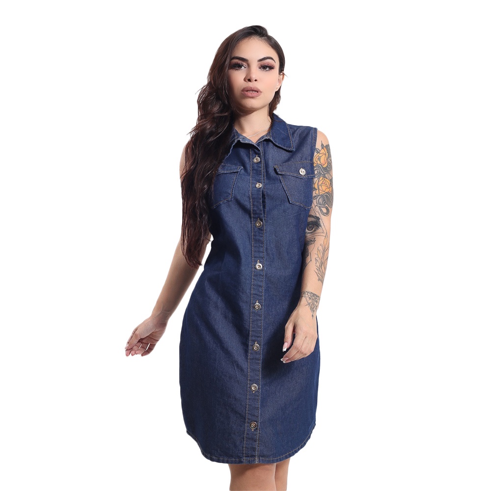 Vestido Jeans Sem Licra Plus Size Curto 38 Ao 50 2 Shopee Brasil