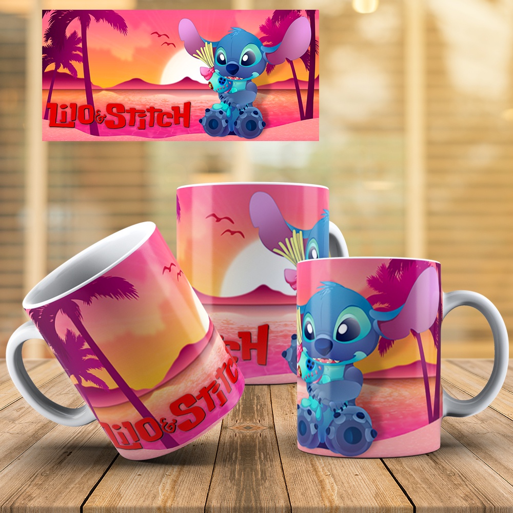 Caneca Lilo Stitch Porcelana Ml Xicara Shopee Brasil