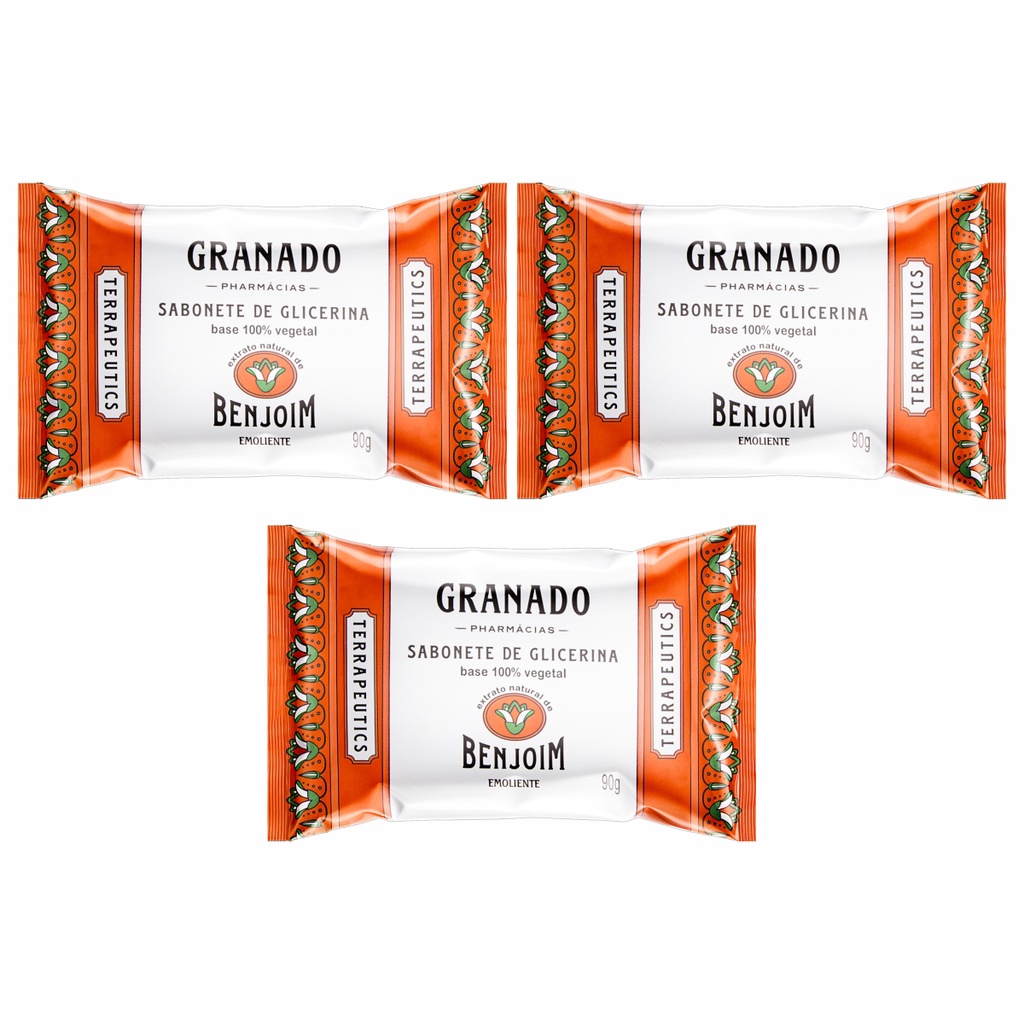 Kit 3 Sabonetes Glicerina Granado Benjoim 90g Shopee Brasil