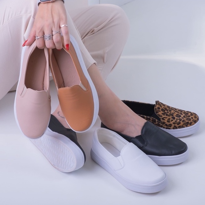 T Nis Feminino On A Branco Nude Preto Caramelo Casual Calce F Cil Slip
