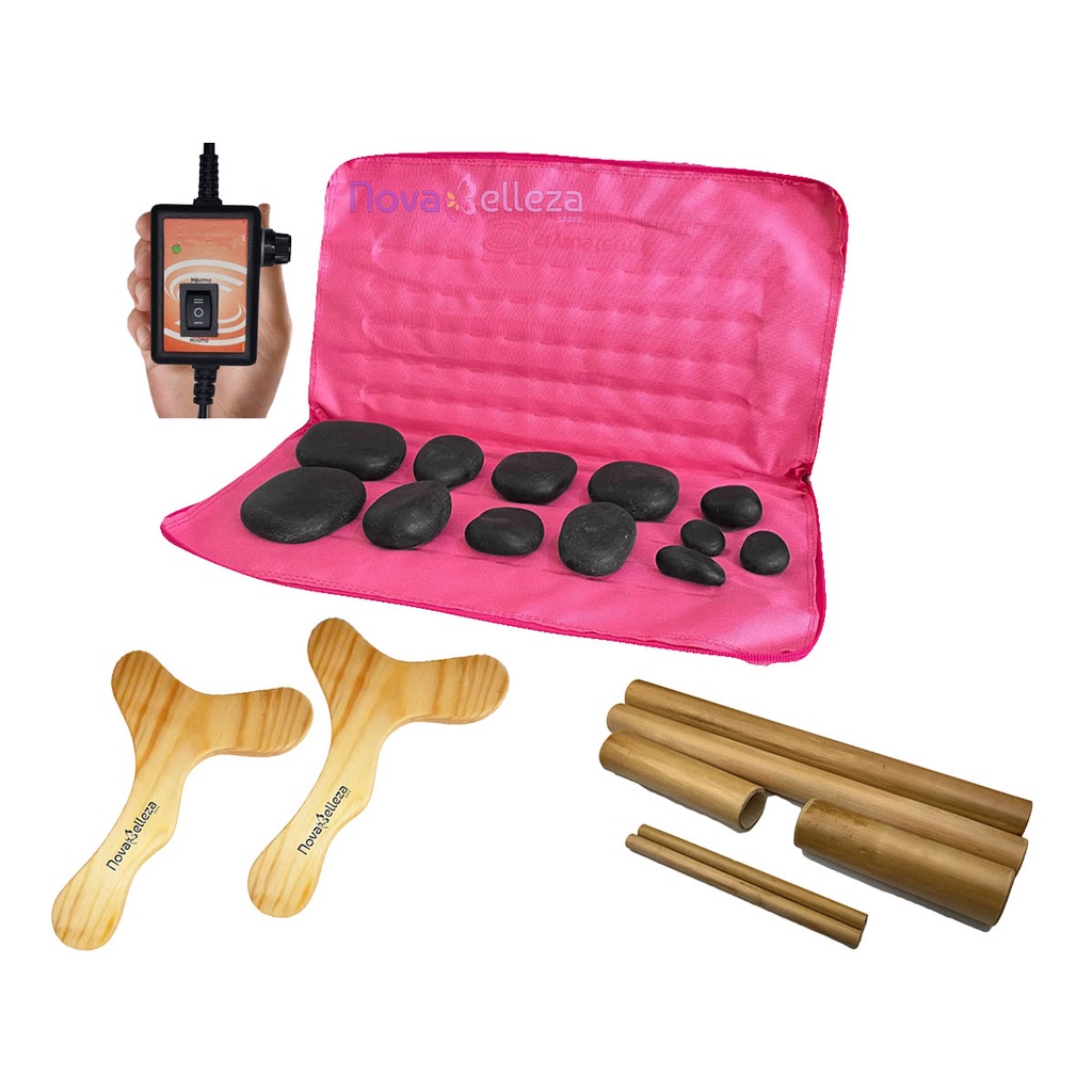 Kit Para Massagem Pedras Quentes Bambus E Pantalas Shopee Brasil