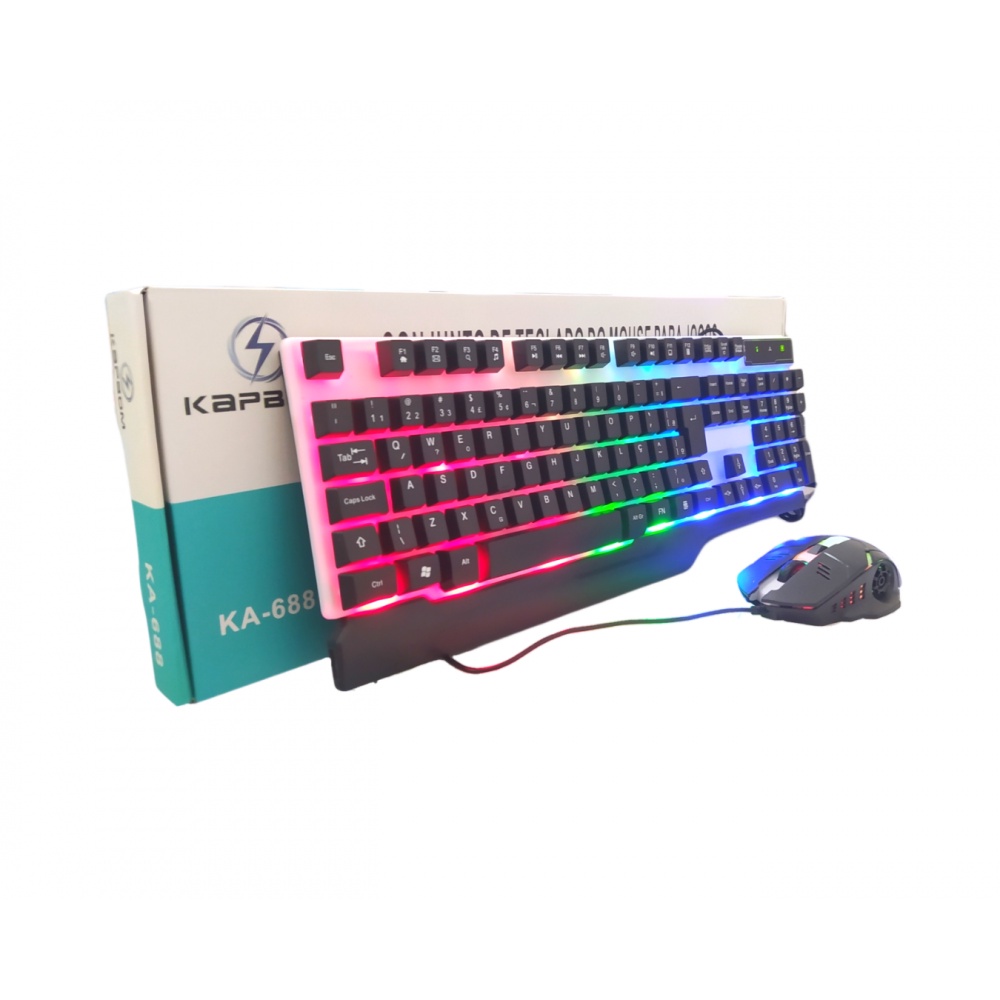 Kit Teclado E Mouse Gamer Rgb Fio Kapbom Ka Shopee Brasil