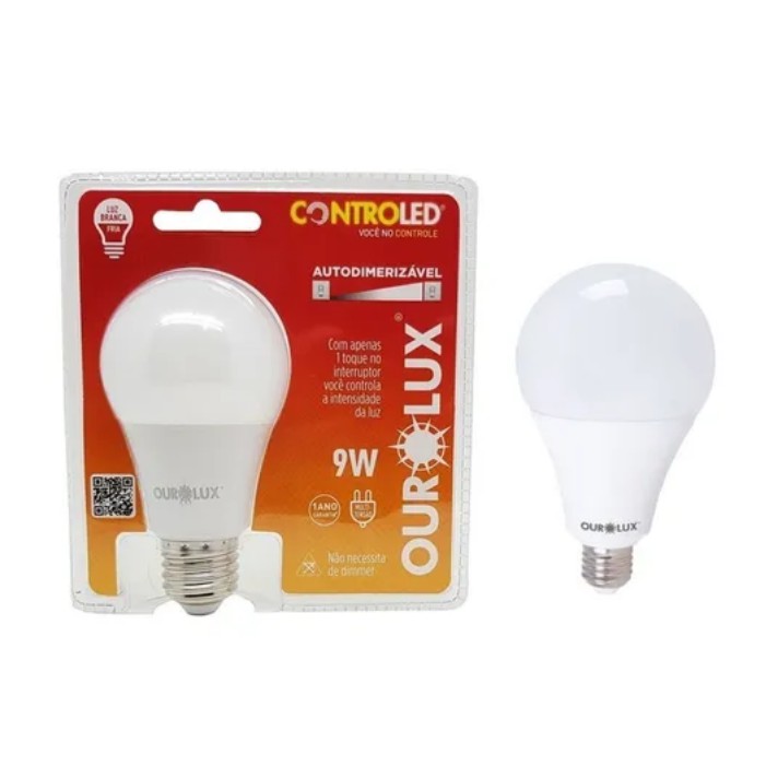 Lâmpada Ourolux Autodimerizavel 9W Bivolt 6500K Branca Fria Shopee Brasil