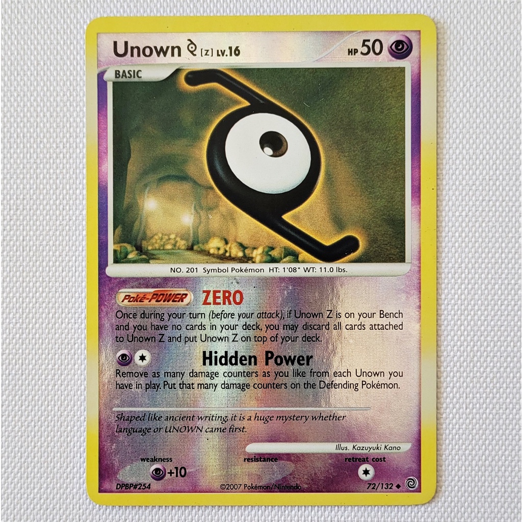 Carta Antiga Pokemon Unown Z 72 132 Uncommon Reverse Holo Secret