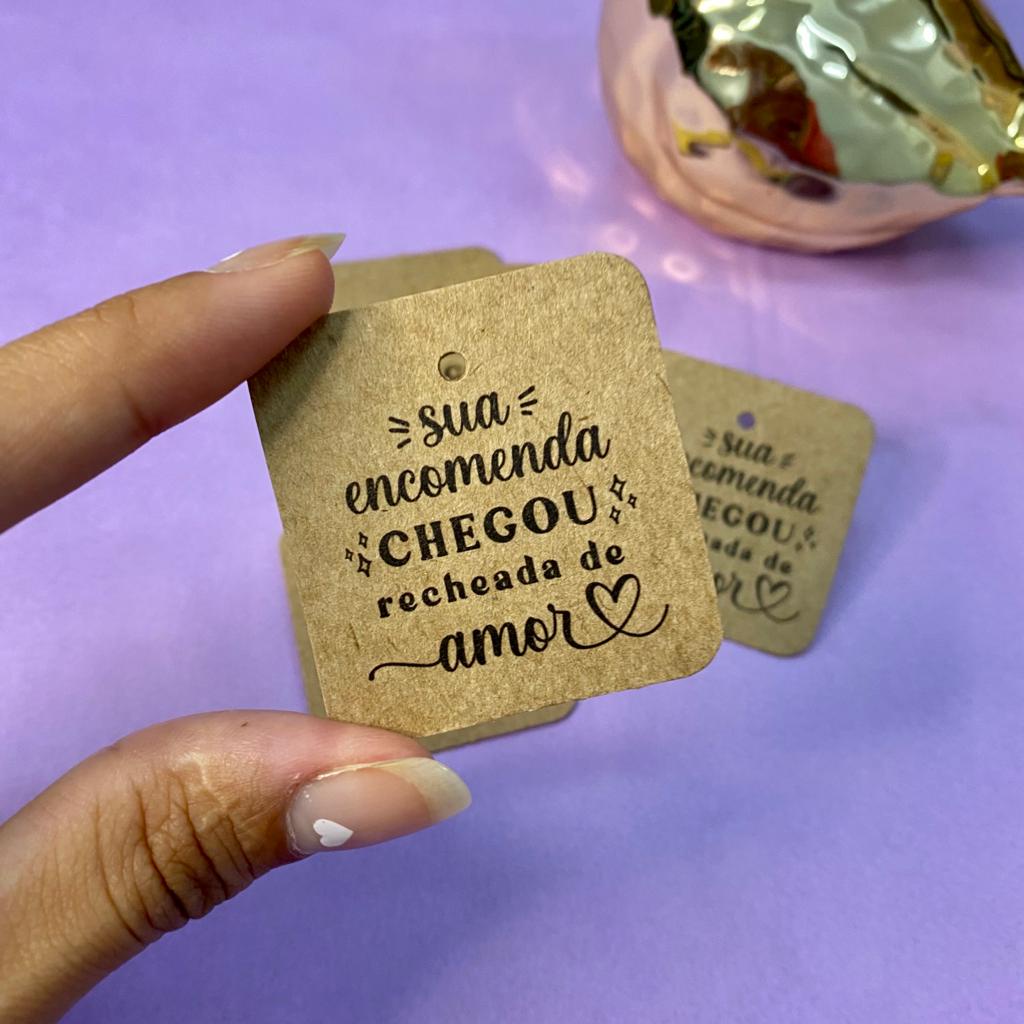 Un Mini Tag Kraft Sua Encomenda Chegou Recheada De Amor Para