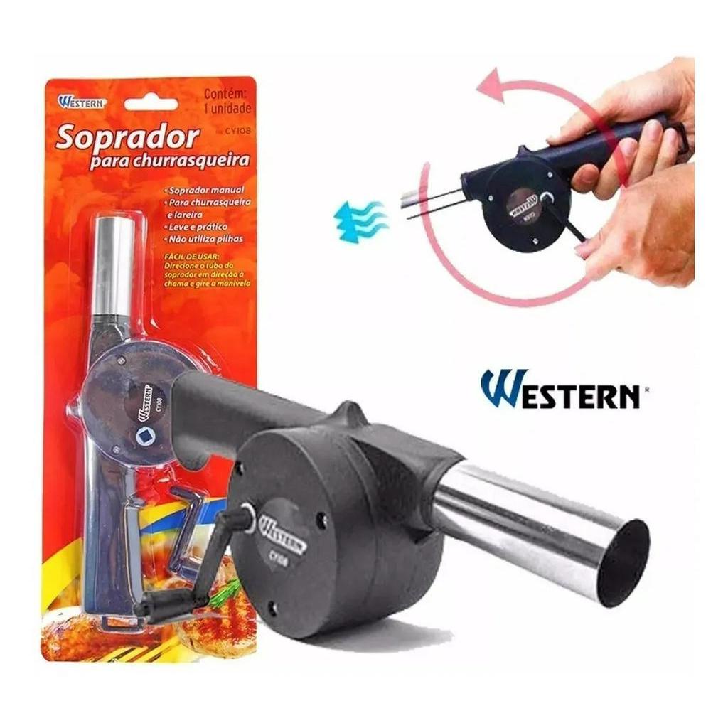 Acendedor Soprador Churrasqueira Lareira Manual Brasa Carvao Shopee