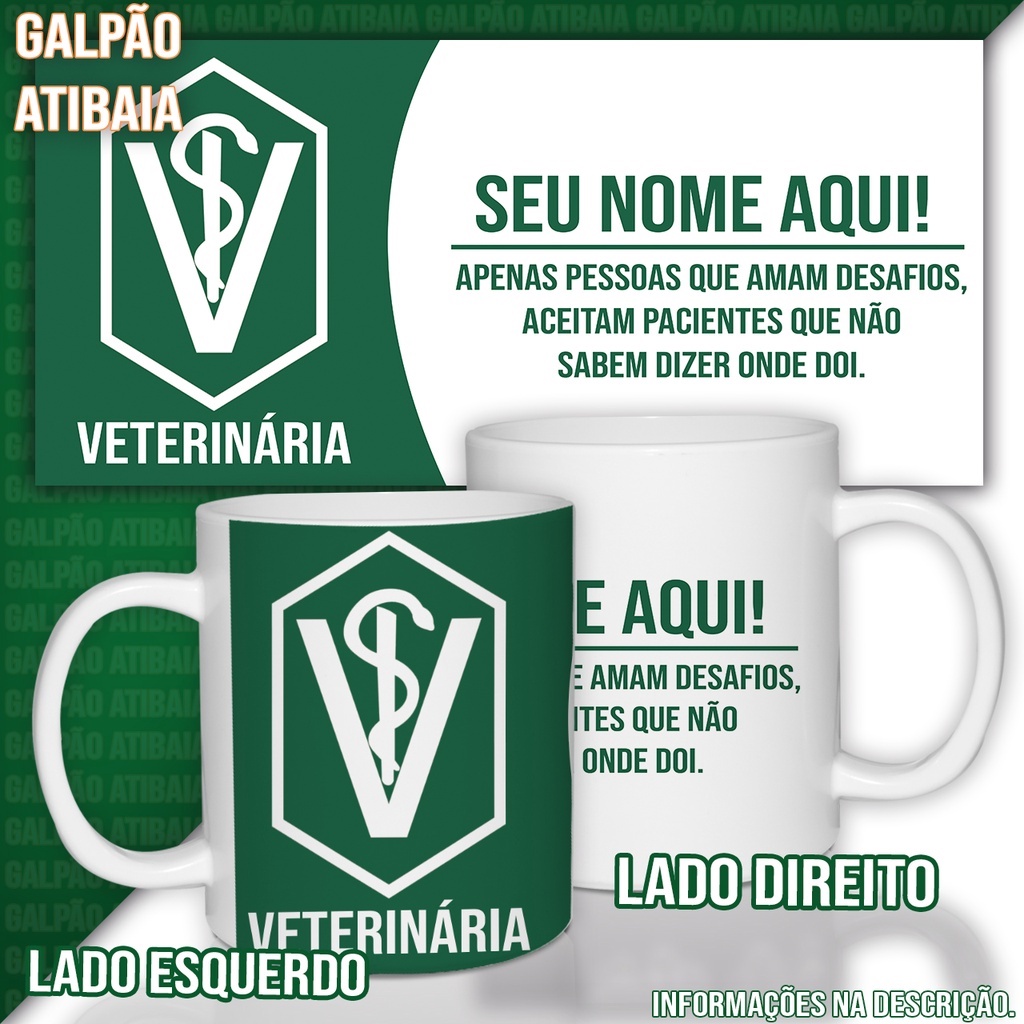 Caneca Medicina Veterinária Personalizada Nome Brinde Shopee Brasil