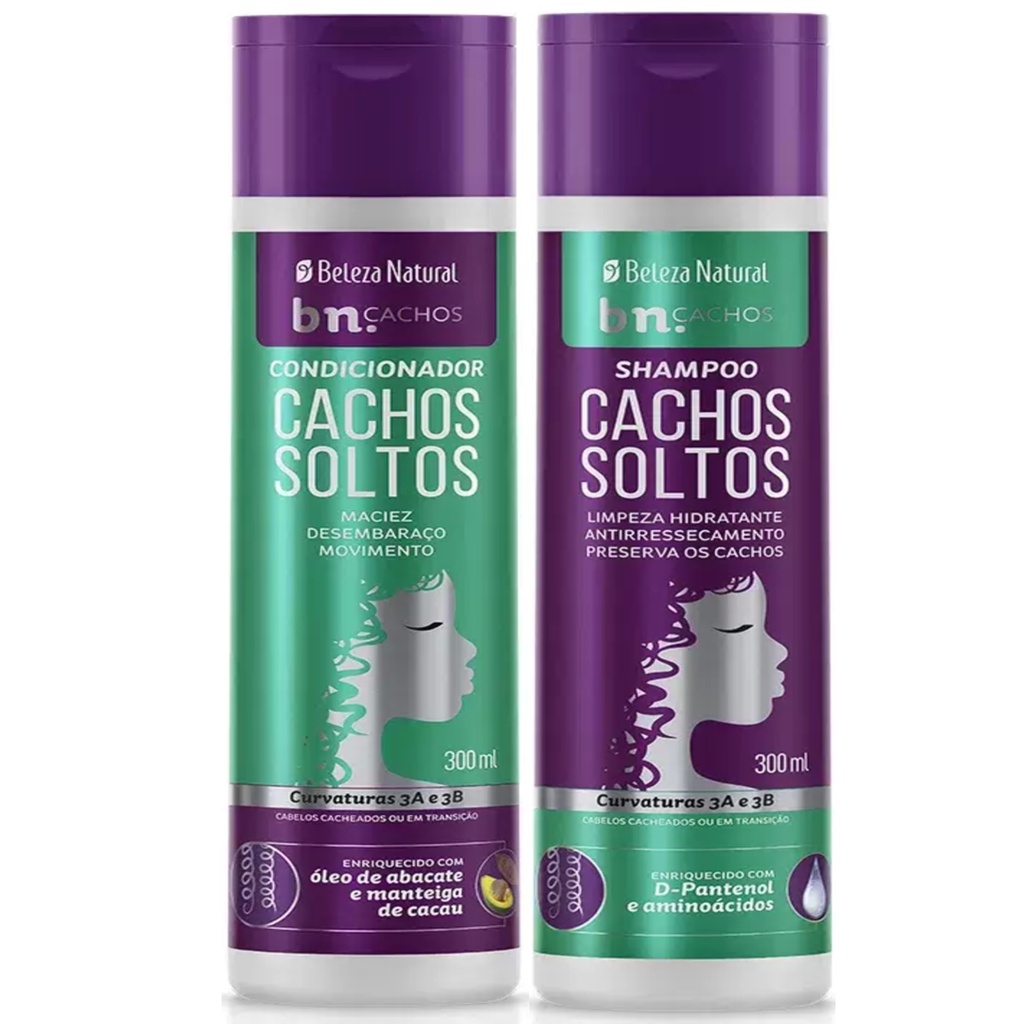 Kit Shampoo E Condicionador Cachos Soltos Beleza Natural Ml Shopee