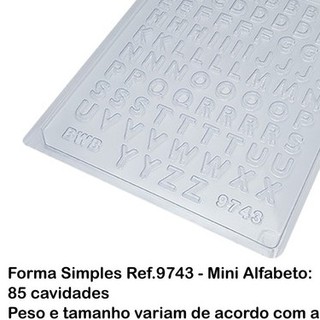 KIT DUAS FORMAS ALFABETO MINI LETRAS E CORAÇÃO LAPIDADO ACETATO