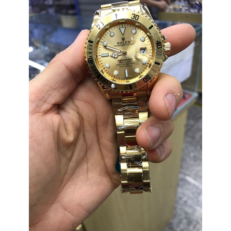 Relógio Masculino Rolex Submariner Dourado e Verde Shopee Brasil