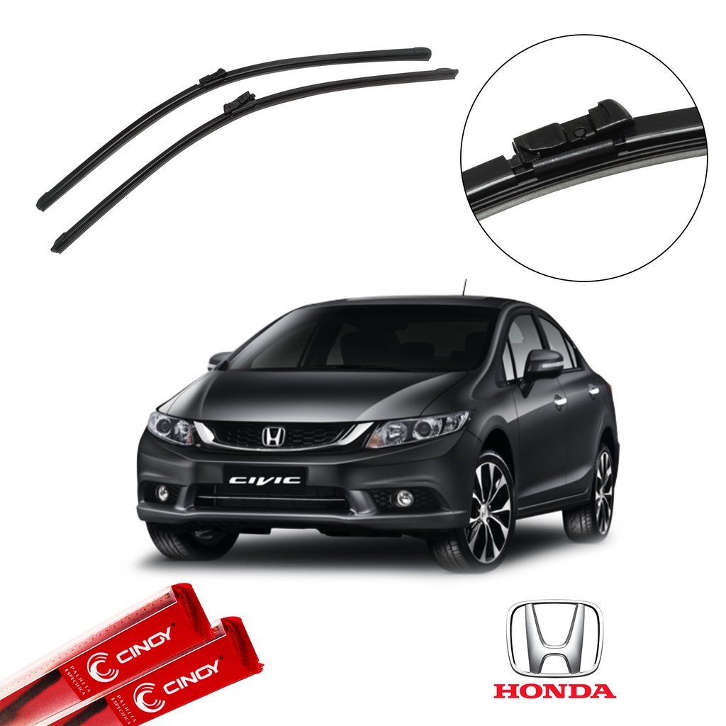 Par Limpador Palheta De Silicone Honda New Civic 2012 2013 2014 2015