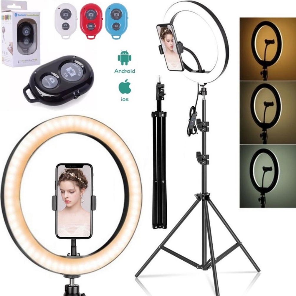 Ring Light Iluminador Led Profissional Tripé Suporte Celular Controle