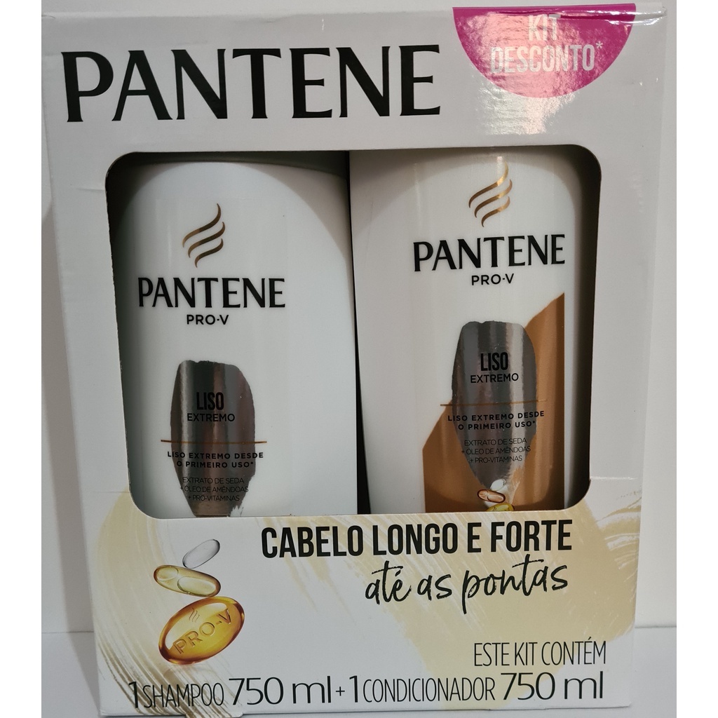 Kit Pantene Shampoo 750ml Condicionador 750ml Liso Extremo Shopee