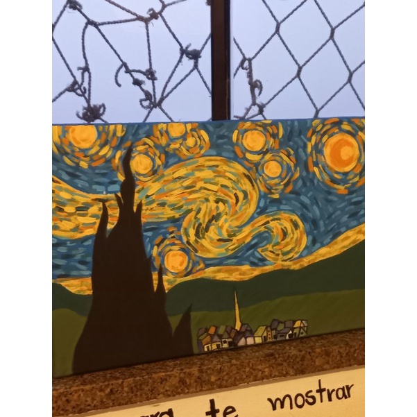 quadro céu estrelado réplica van gogh Shopee Brasil