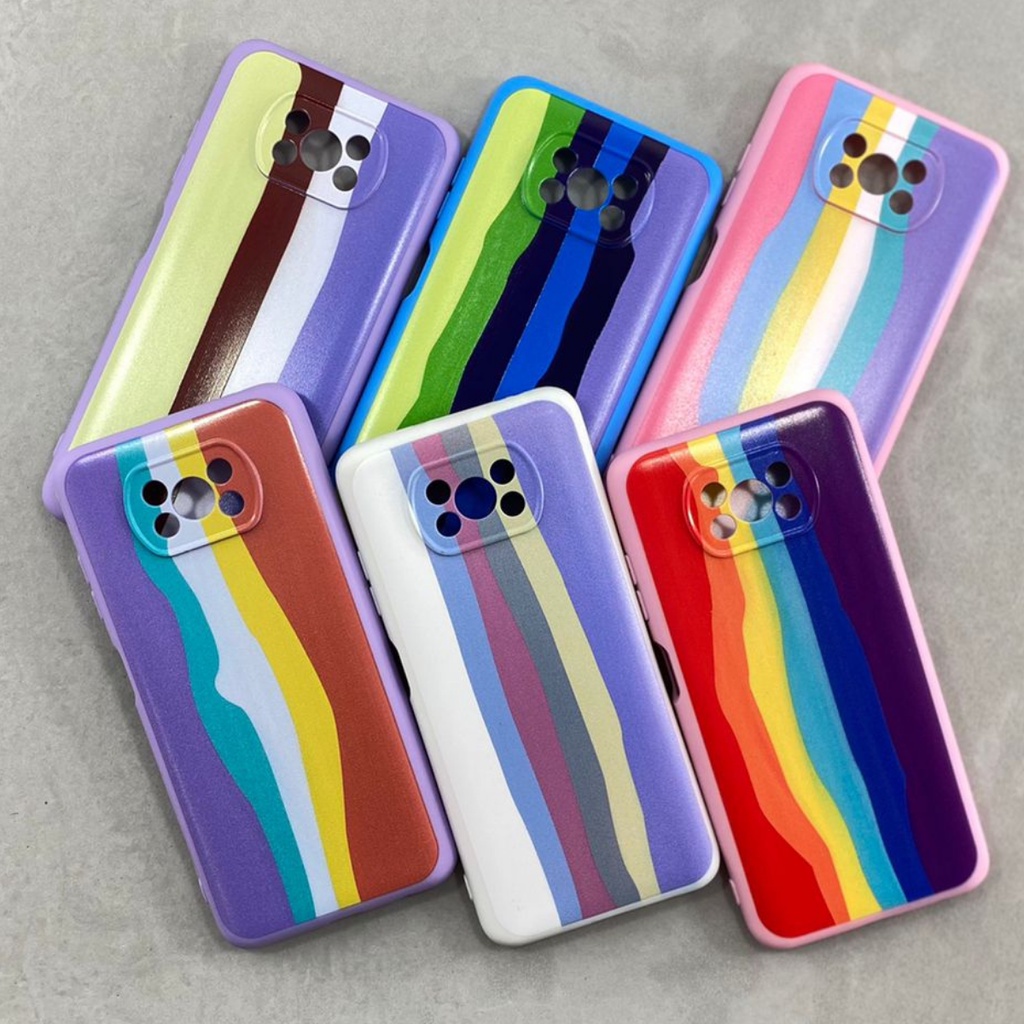 Capa Xiaomi Poco X X Pro Arco Iris Silicone Aveludada Protege Ao