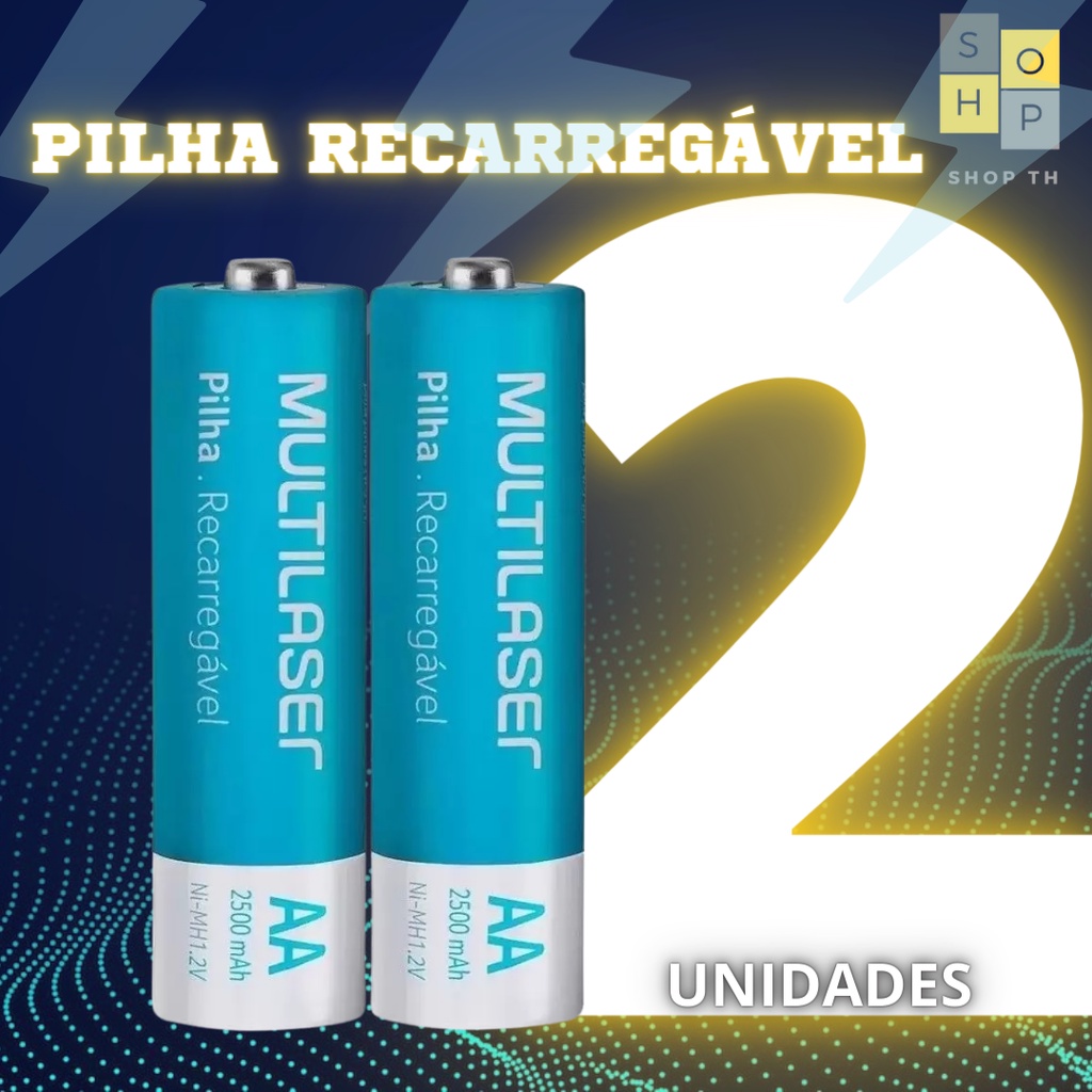 Kit Pilhas Recarregaveis Multilaser Original Tipo Aa De Mah