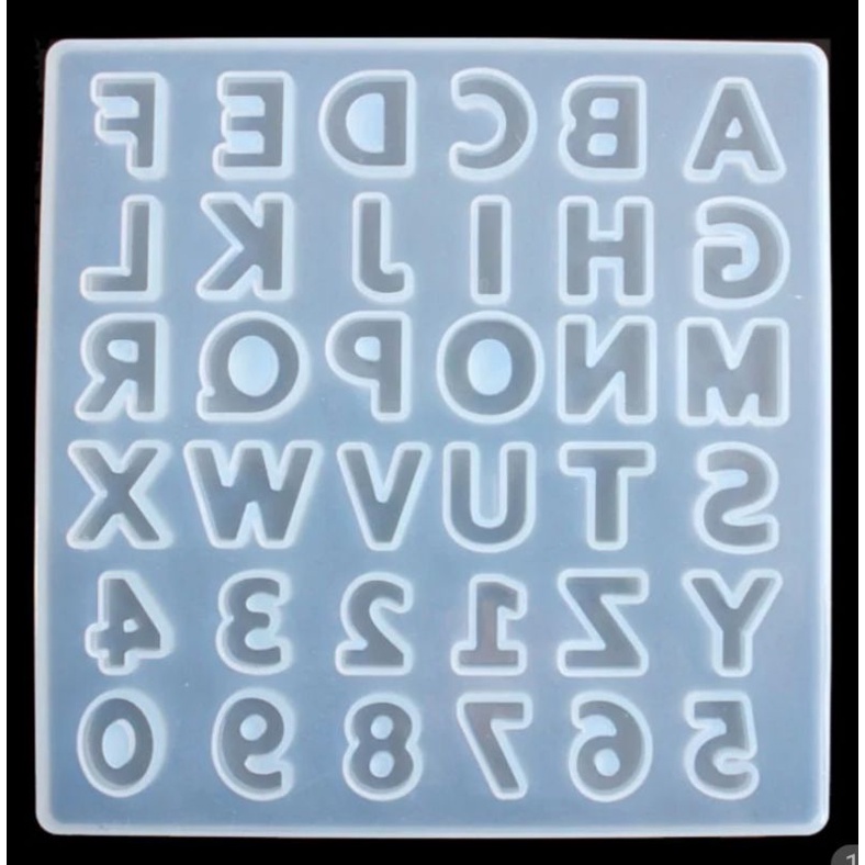 Molde De Silicone Mini Letras Alfabeto E N Meros Resina Ep Xi