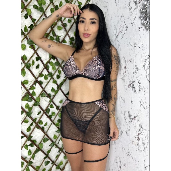 Conjunto Sainha Sexy Lingerie Shopee Brasil