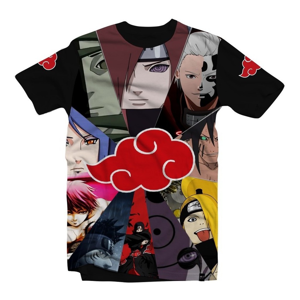 Camiseta Camisa Akatsuki Personalizada Naruto Akatsuki Shopee Brasil