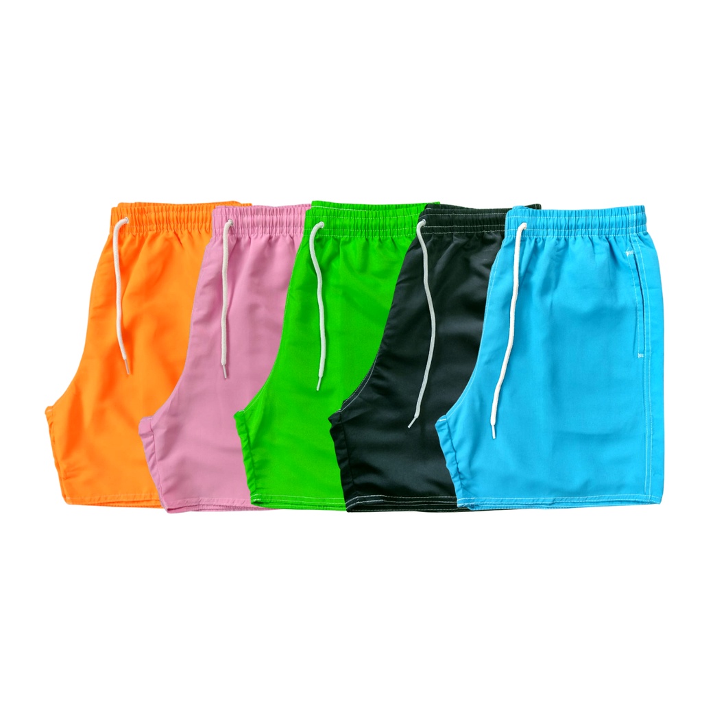 Short Mauricinho Neon Academia Tactel Estampado Moda Praia Swim Ver O