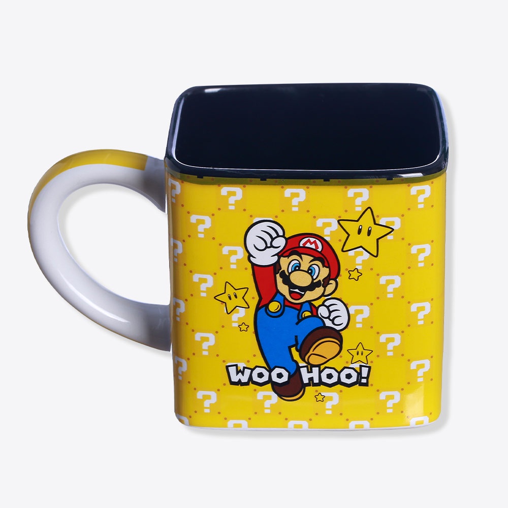 Caneca Cubo Quadrada Mario Super Star Nintendo Games Geek Shopee Brasil