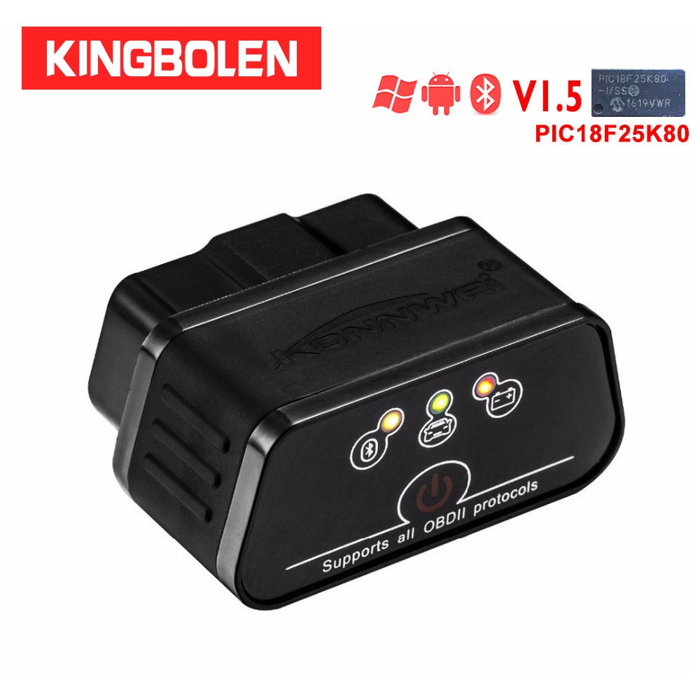 ELM327 V1 5 Scanner OBD2 PIC18F25K80 KONNWEI KW903 Bluetooth OBD 2