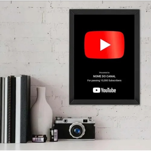 Quadro Youtube Personalizada Nome Do Canal N Mero Inscritos Shopee Brasil