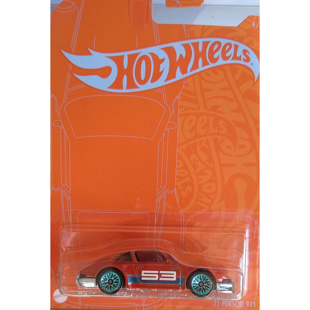 Hot Wheels Porsche 911 71 Aniversário 53 Anos Laranja e Azul