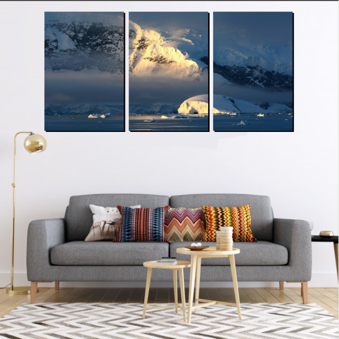 Quadro Mozaico Decorativo Partes Nascer Do Sol Na Geleira Em Hd