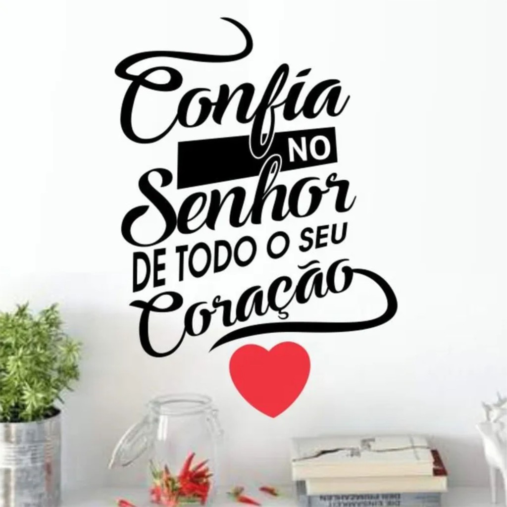 Adesivo De Parede Decorativo Frases Bíblicas E Evangélicas Confia no